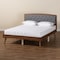 Baxton Studio Ratana Transitional Grey Fabric Upholstered & Walnut Brown Finished Wood Platform Bed-Full 201-11591 - alternate 4